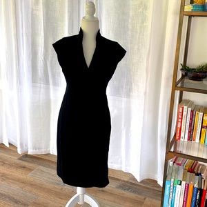 High collar wrap Calvin Klein midi dress